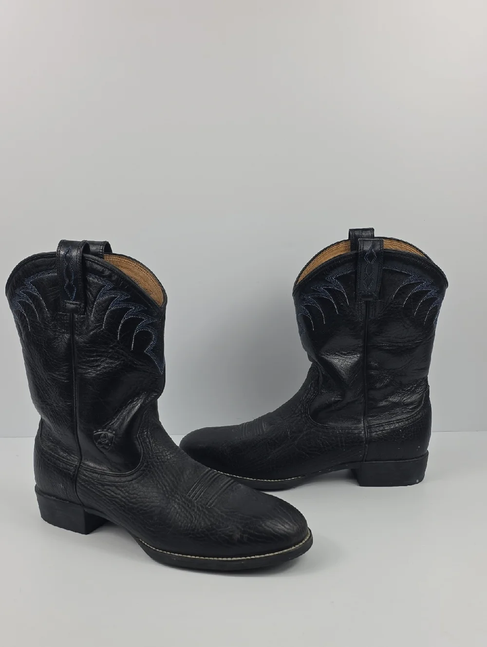 Ariat 11 Inch Black Leather‎ Western Cowboy Boots Men's Size 10.5 EE